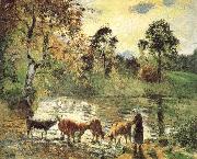 Camille Pissarro Montreal luck construction pond painting